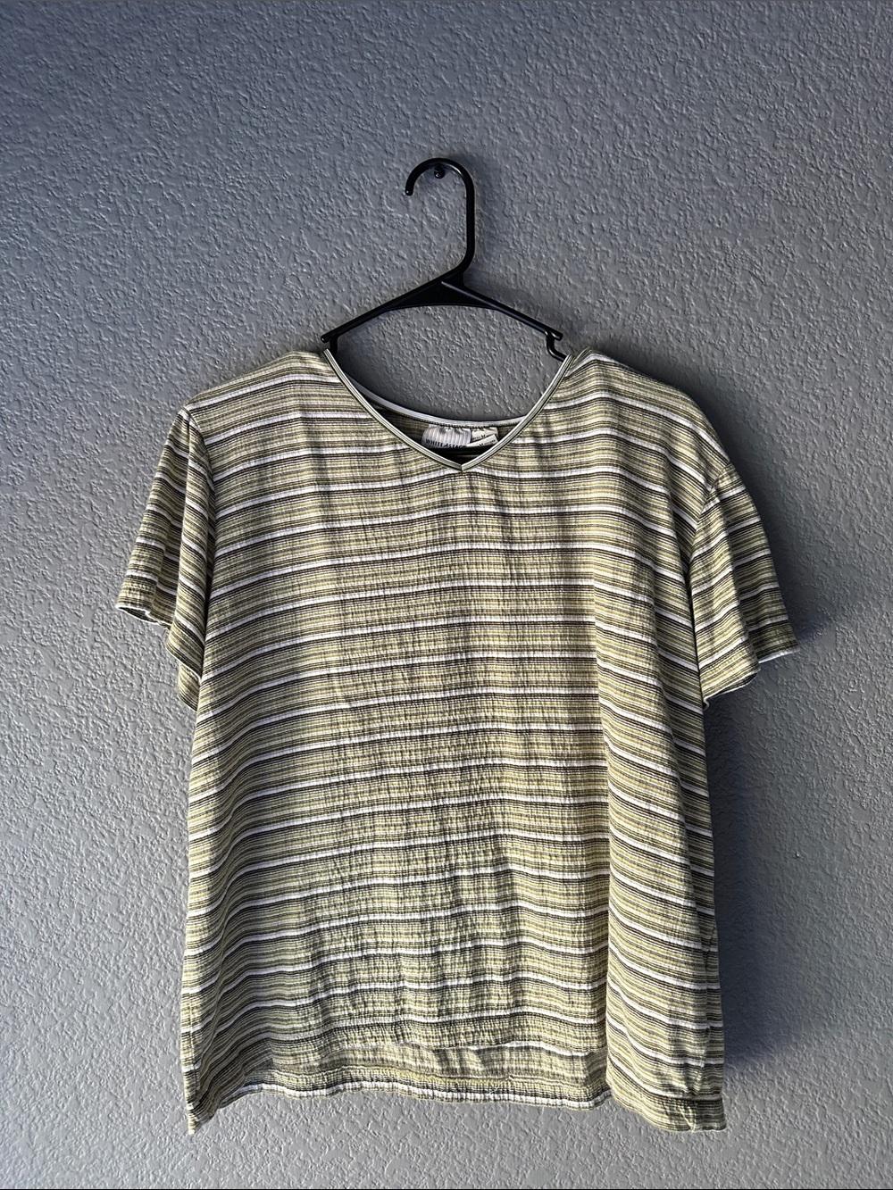 Green and White Striped Tee